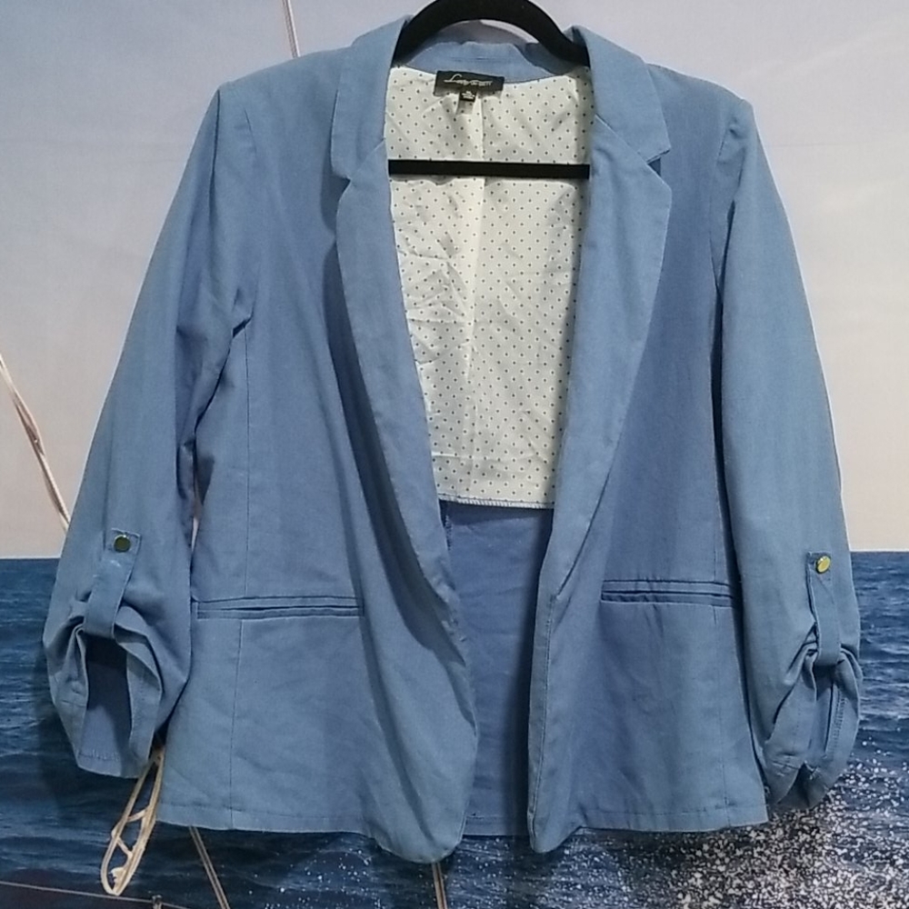 Sky Blue XL Love University Blazer